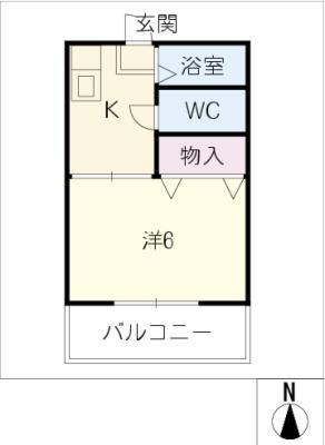 ハイツ水野(1K/2階)の間取り写真