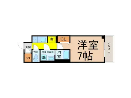 S-RESIDENCE名駅ノースII(1K/7階)の間取り写真