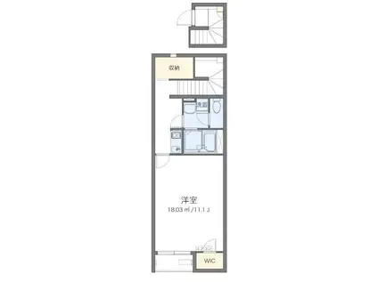 クレイノプルメリア23(1K/2階)の間取り写真