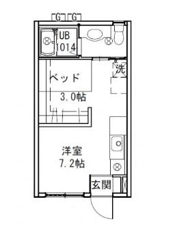 ハイドランジア草津(ワンルーム/1階)の間取り写真
