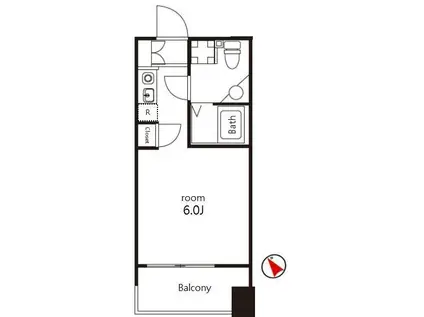 クレジデンス神谷町(ワンルーム/11階)の間取り写真