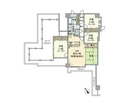 セレナハイム八千代中央(3LDK/8階)の間取り写真