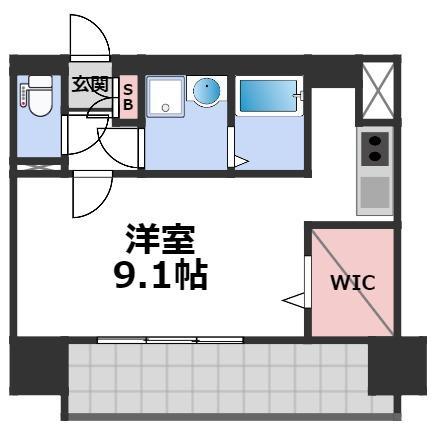 ドゥーエ森ノ宮(1K/2階)の間取り写真