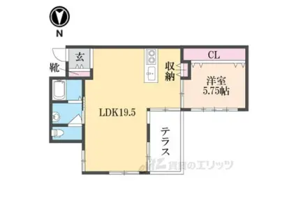 SKコーポ長瀬(1LDK/1階)の間取り写真