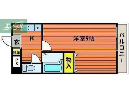 フローラ伊島(1K/2階)の間取り写真