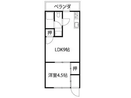 ヨークンハウス板宿(1LDK/1階)の間取り写真