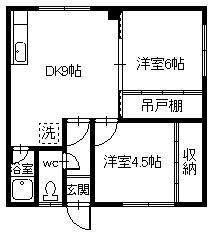 春光コーポ(2LDK/2階)の間取り写真