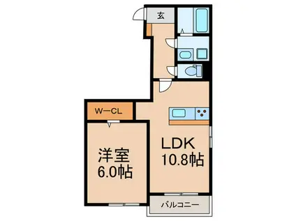マリエレイラニ(1LDK/1階)の間取り写真