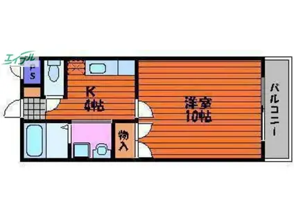 アクセス ワケII(1K/3階)の間取り写真