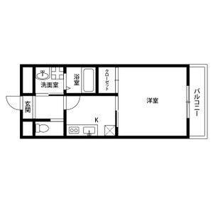 アンプルールフェールビエント高槻(1K/2階)の間取り写真