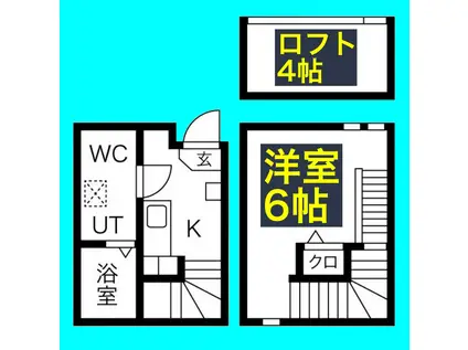 オーフォレスト(1K/1階)の間取り写真