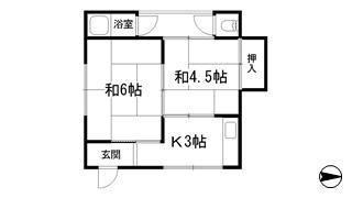 伊伝居土居アパート(2K/1階)の間取り写真