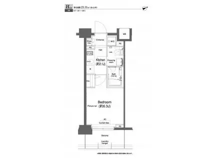 プラウドフラット鶴見II(1K/9階)の間取り写真