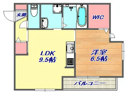 D-ROOM高羽(1LDK/2階)の間取り写真