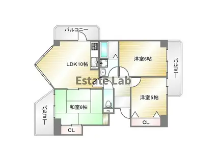 ル・パレ須磨(3LDK/8階)の間取り写真