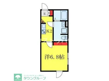 ヒルズコート北千住(1K/3階)の間取り写真