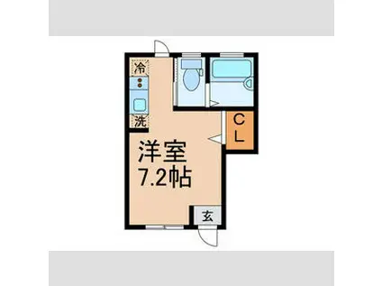 コンフォートひばりヶ丘(ワンルーム/1階)の間取り写真