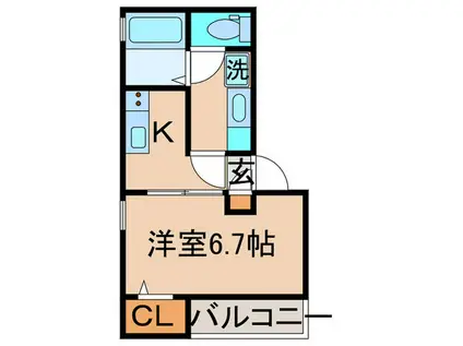 シャルマン コーポ若菜(1K/3階)の間取り写真