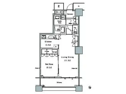 ザ 東京タワーズ ミッドタワー(1LDK/14階)の間取り写真