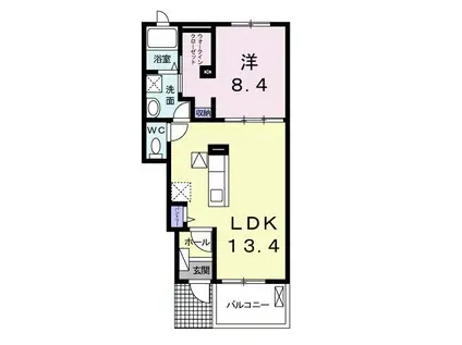 メゾン・クレメントC(1LDK/1階)の間取り写真