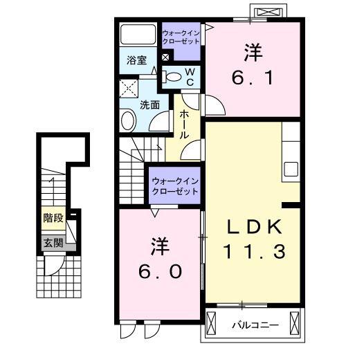 ボニ-トI(2LDK/2階)の間取り写真