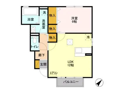 エスペランサ C(1LDK/1階)の間取り写真