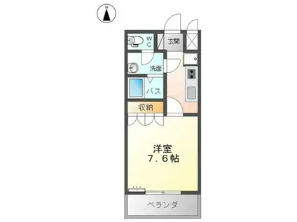 68シェルル(1K/2階)の間取り写真