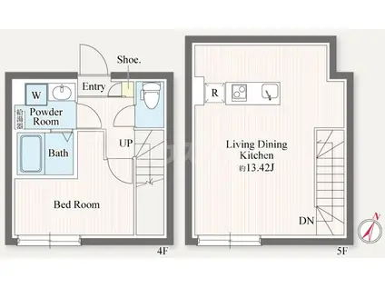 オプション坂下(1LDK/4階)の間取り写真