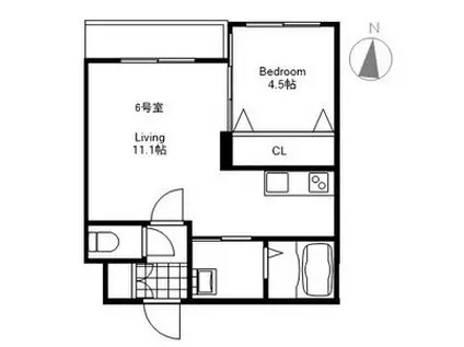 PREMIERE発寒(1LDK/1階)の間取り写真