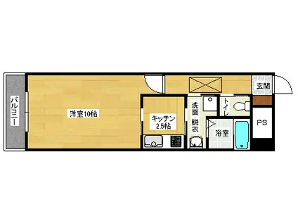 小町Fビル(1DK/3階)の間取り写真