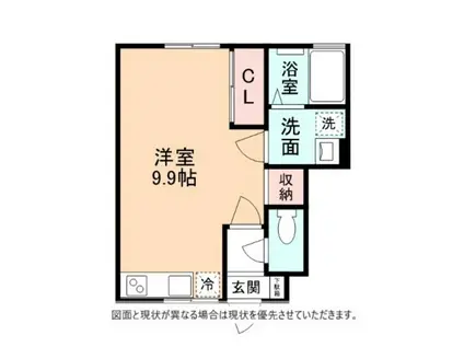 RIMOWA下轡田(ワンルーム/1階)の間取り写真