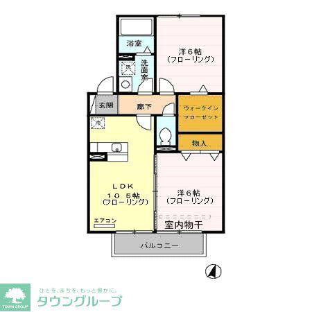 リリー坂下A/B(2LDK/2階)の間取り写真