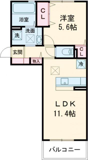 D-ROOM須屋(1LDK/1階)の間取り写真