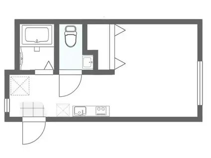 TKJハウスⅤ(ワンルーム/1階)の間取り写真