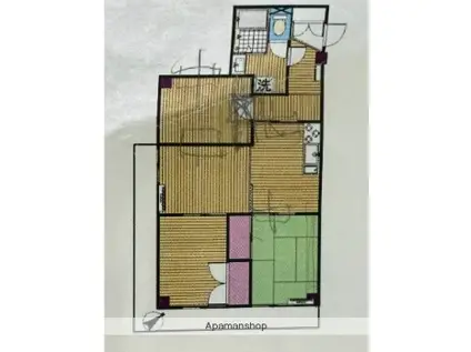 ロワールマンション美野島(3LDK/2階)の間取り写真