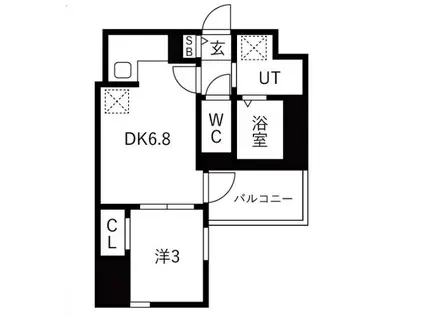 ザ・レジデンスパーク栄(1DK/2階)の間取り写真