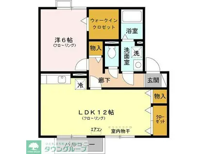 ニューソレイユ(1LDK/2階)の間取り写真