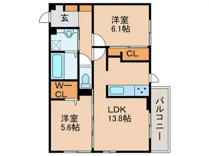 タウンコートカレラIV(2LDK/3階)の間取り写真