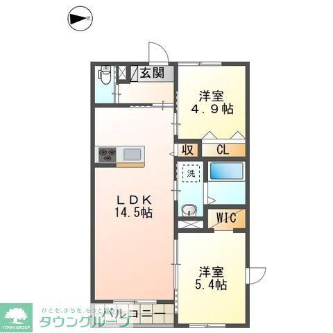エバーリーフ(2LDK/2階)の間取り写真