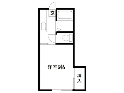 大梶コーポ新妻I(1K/1階)の間取り写真