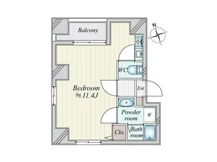 グローブシティ銀座東(ワンルーム/2階)の間取り写真
