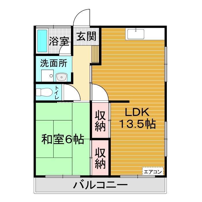 豊洋台ハイツ(1LDK/1階)の間取り写真