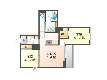 OLIVECOURT(1LDK/2階)の間取り写真