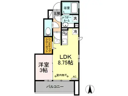 サンライトレジデンスIII(1LDK/1階)の間取り写真