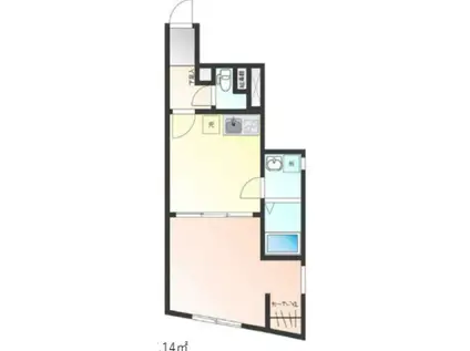 LA BLANCHEUR 桜新町(1DK/2階)の間取り写真