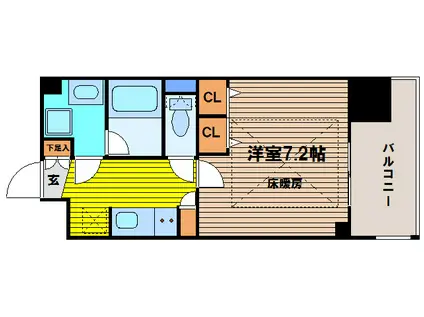 アーバネックス谷町II(1K/8階)の間取り写真