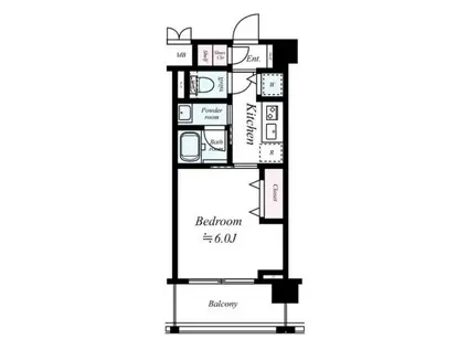 ブレシア多摩川レジデンス(1K/2階)の間取り写真