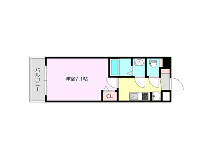 大阪ウエストレジデンス2(1K/4階)の間取り写真