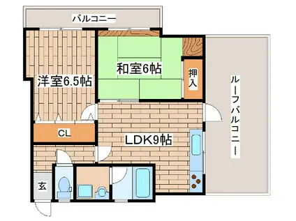 ショウケンマンションIII(2LDK/3階)の間取り写真