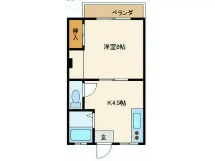 コーポホンダ(1K/3階)の間取り写真